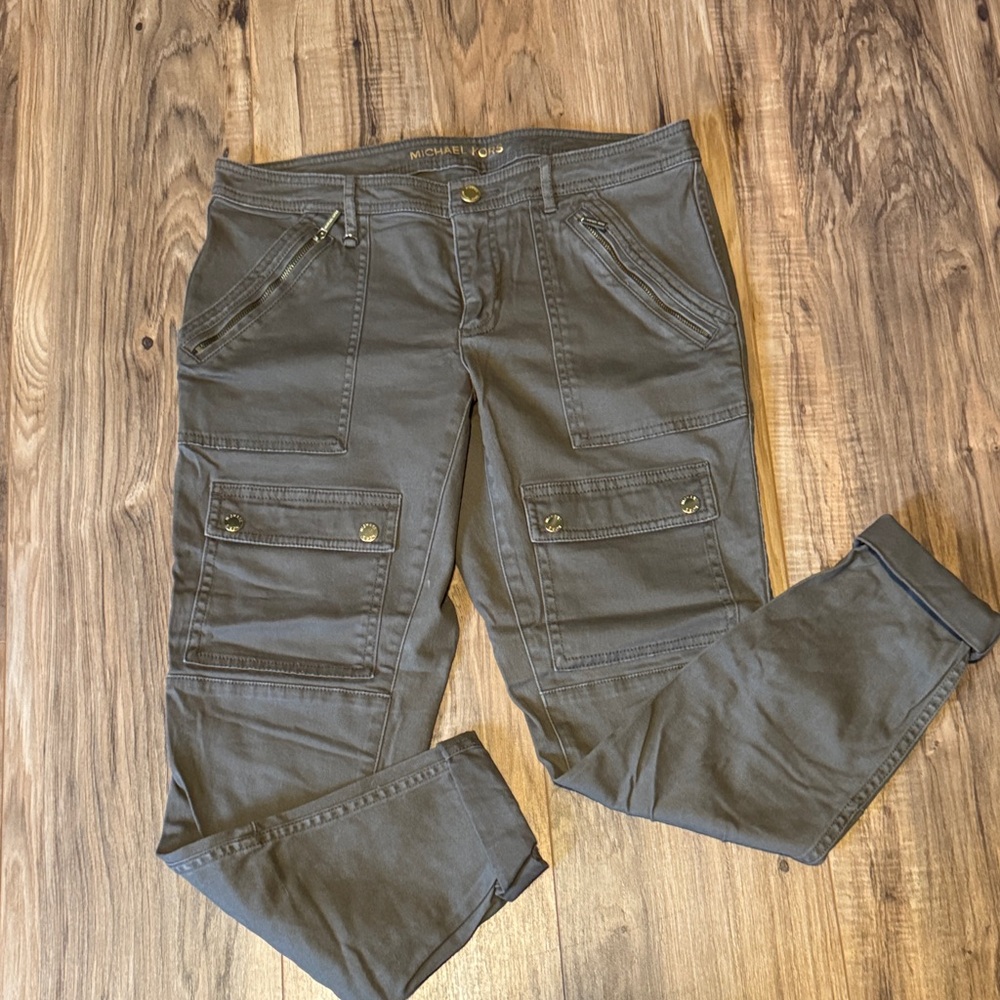 Michael Kors Olive Cargo Boyfriend Jeans